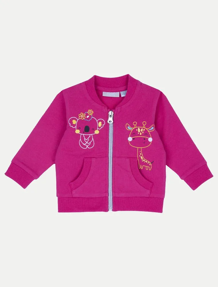 Maglia In Felpa Aperta Chicco - Rosa Scuro