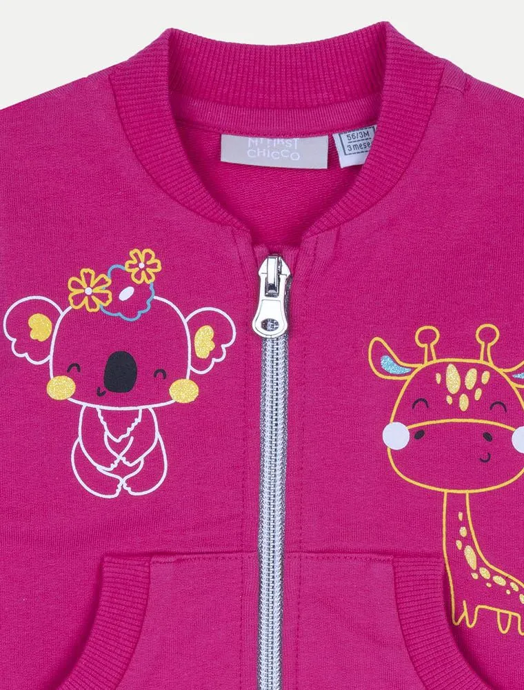 Maglia In Felpa Aperta Chicco - Rosa Scuro