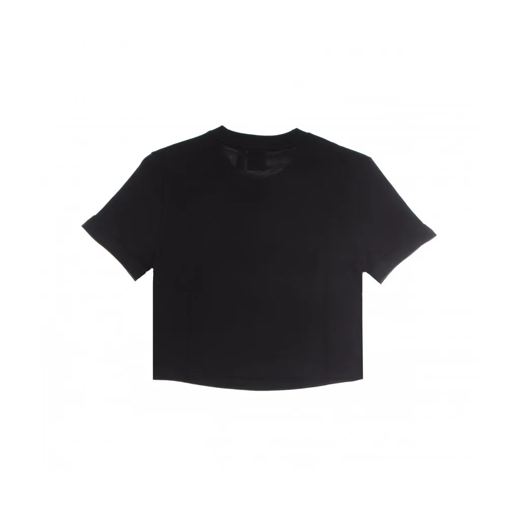 MAGLIETTA CORTA DONNA CLASSICS ROLL UP SLEEVE CROP TOP BLACK