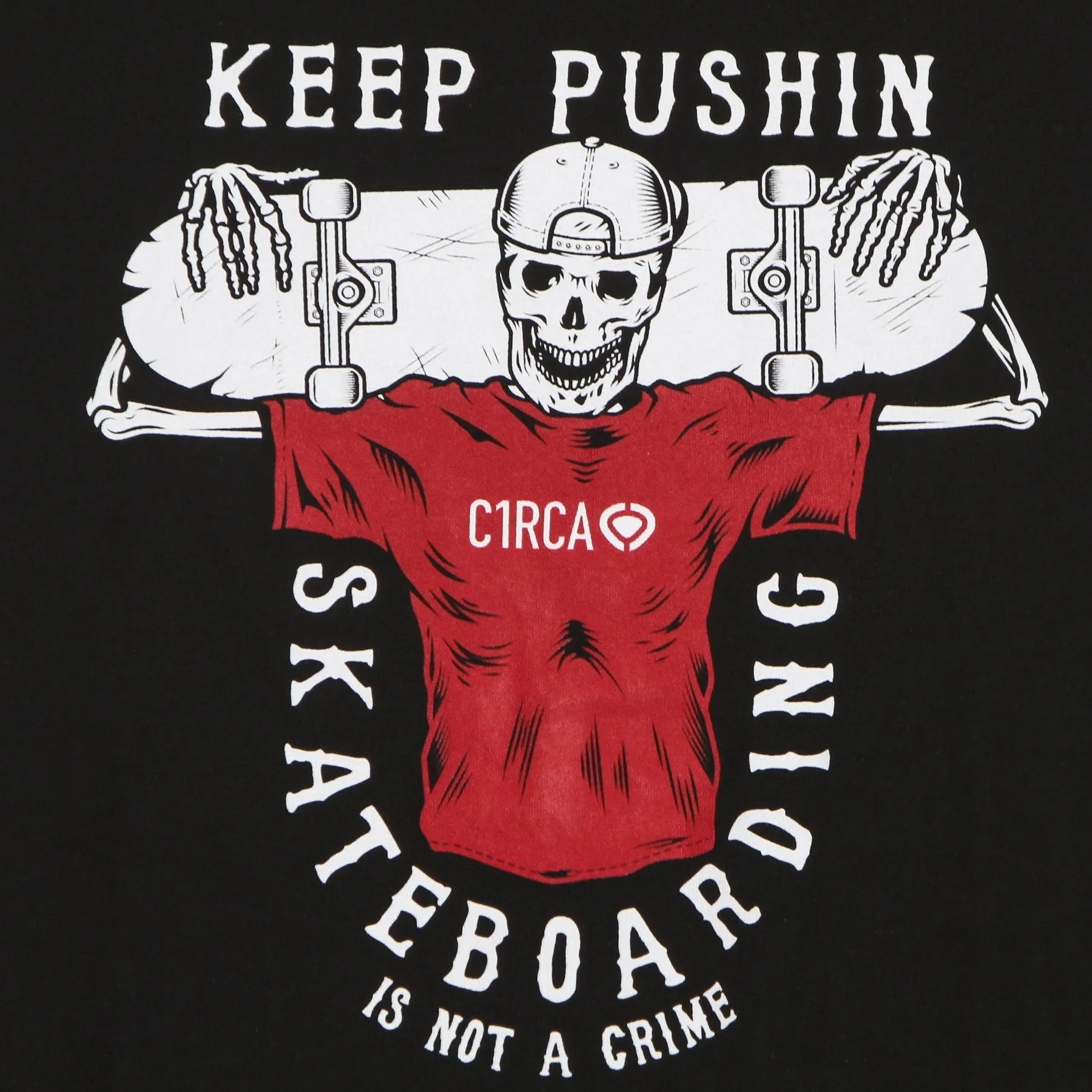 Maglietta Uomo Keep Pushin Tee Black