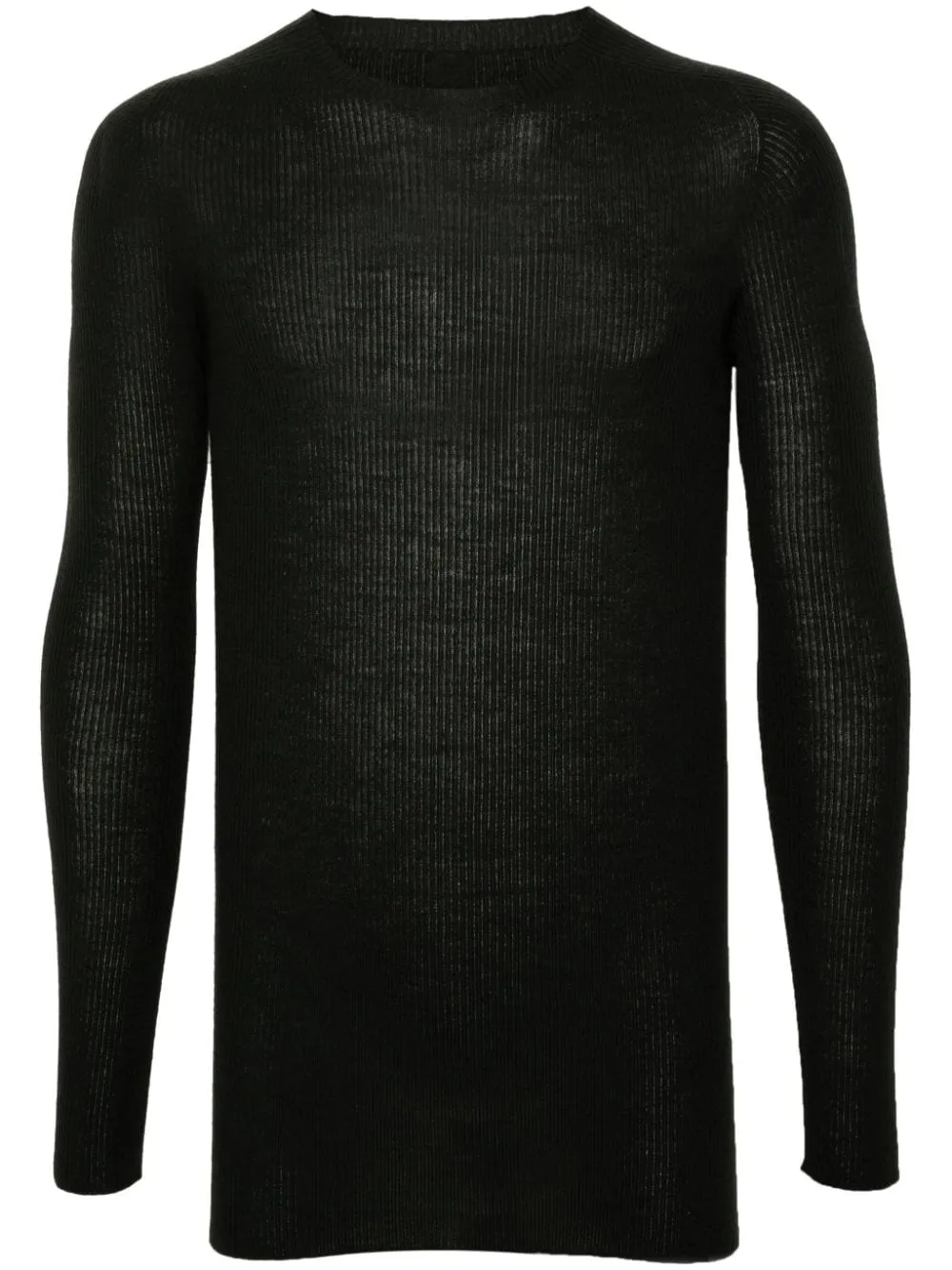 Maglione a coste in verde Rick Owens - uomo