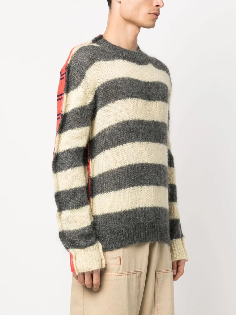 Maglione a righe in marrone e verde - uomo
