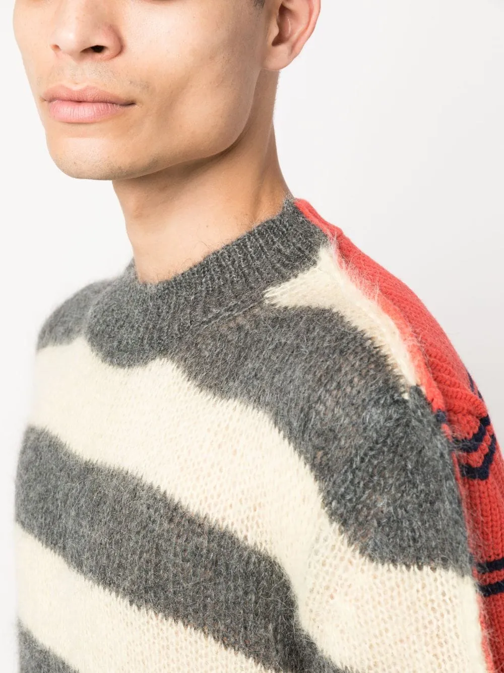Maglione a righe in marrone e verde - uomo