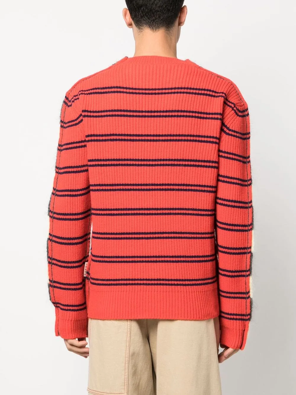 Maglione a righe in marrone e verde - uomo