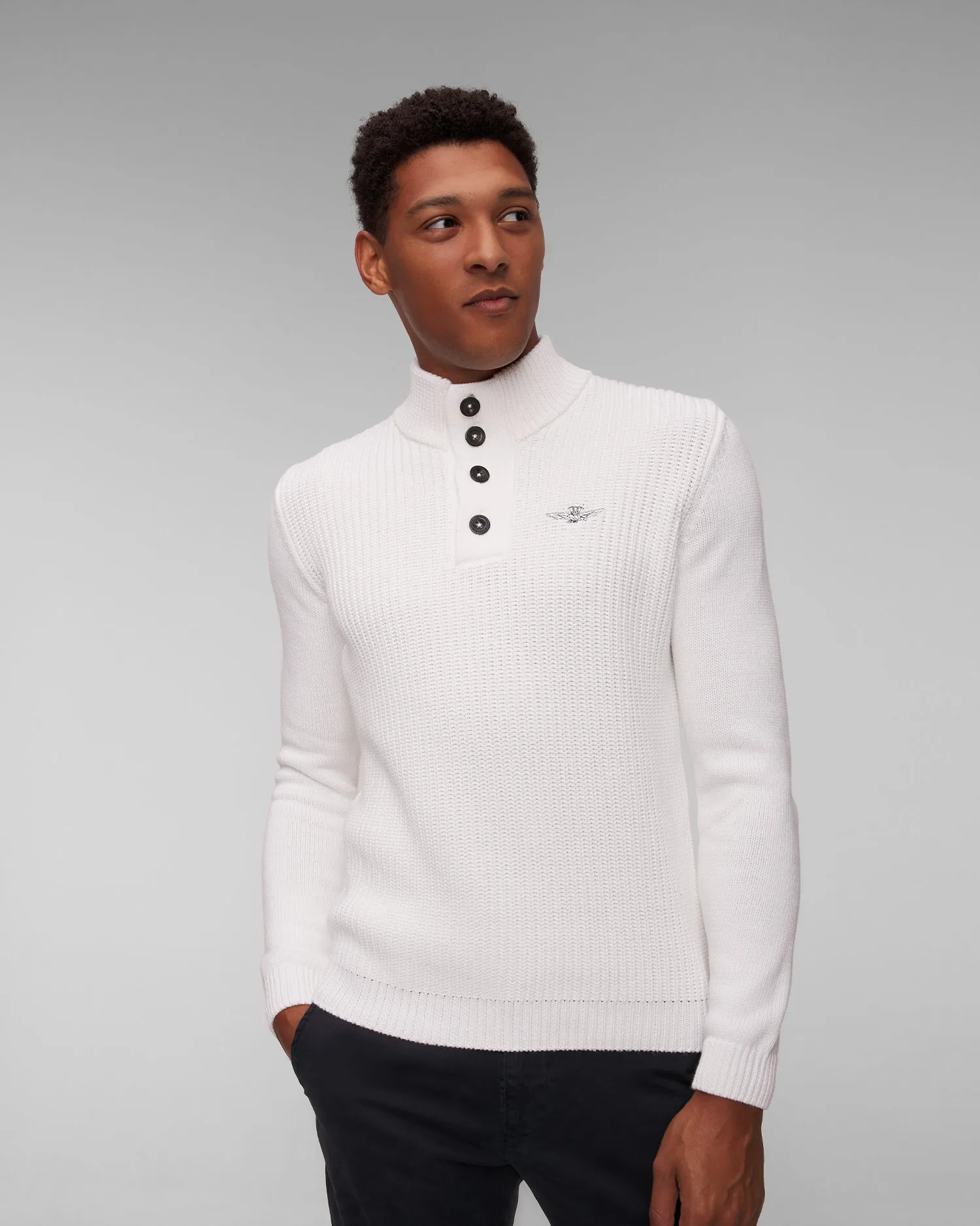 Maglione bianco da uomo Aeronautica Militare 242MA1452L409-73062