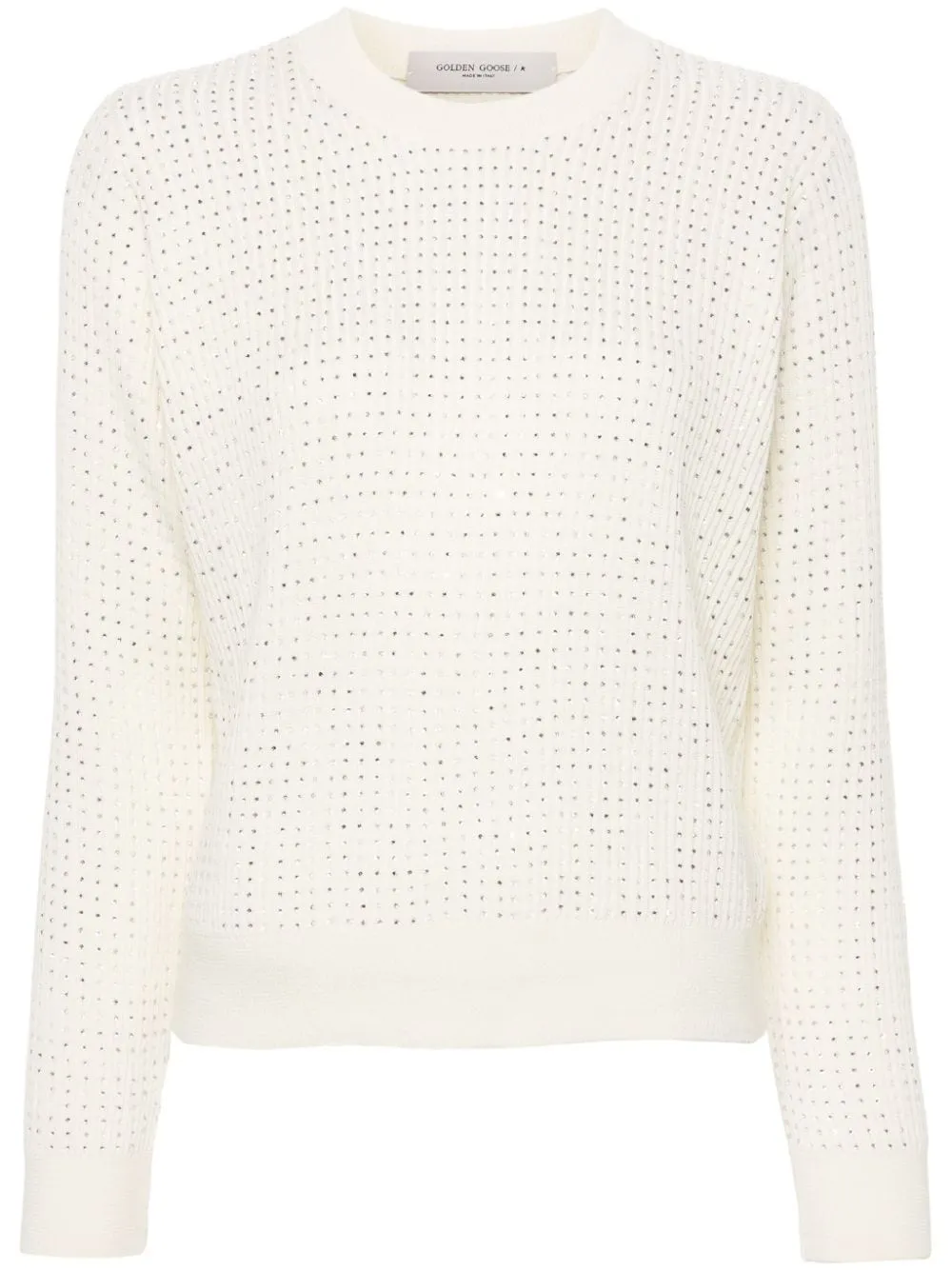 Maglione con cristalli in beige Golden Goose - donna