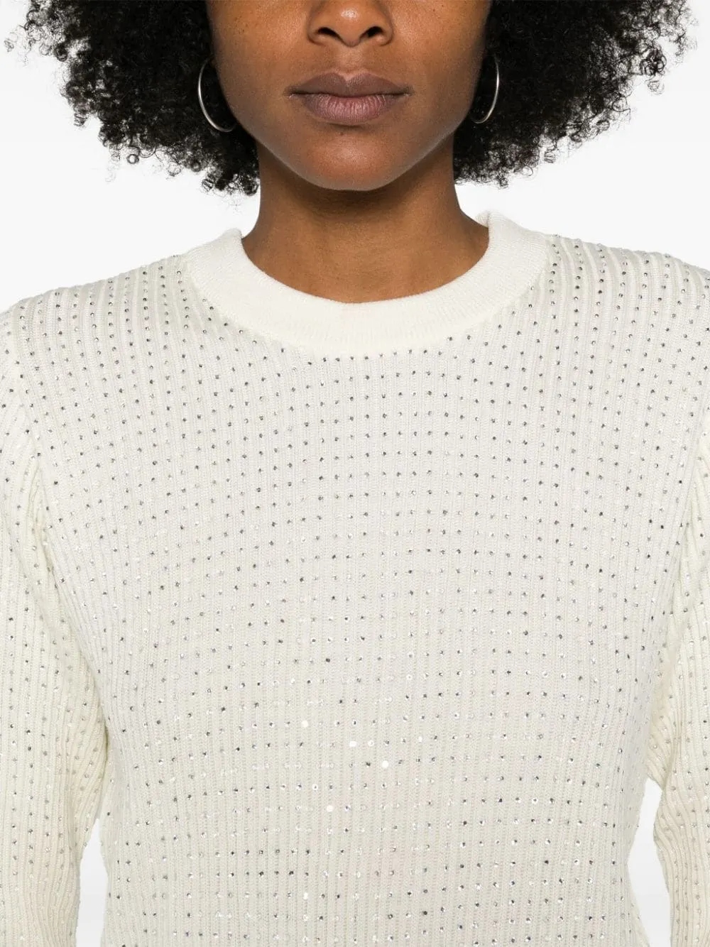 Maglione con cristalli in beige Golden Goose - donna