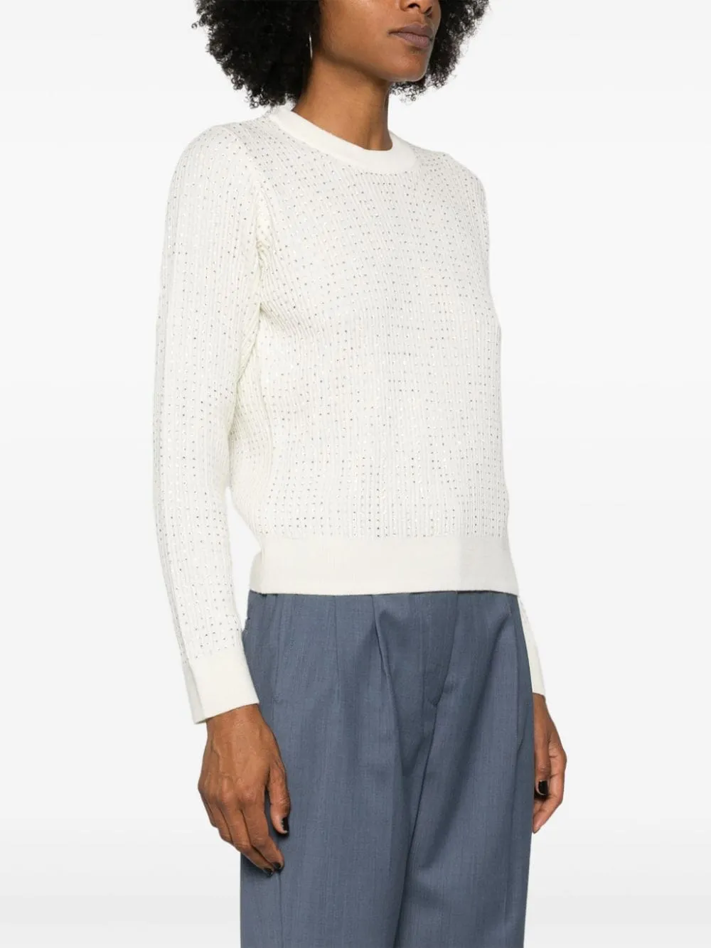 Maglione con cristalli in beige Golden Goose - donna