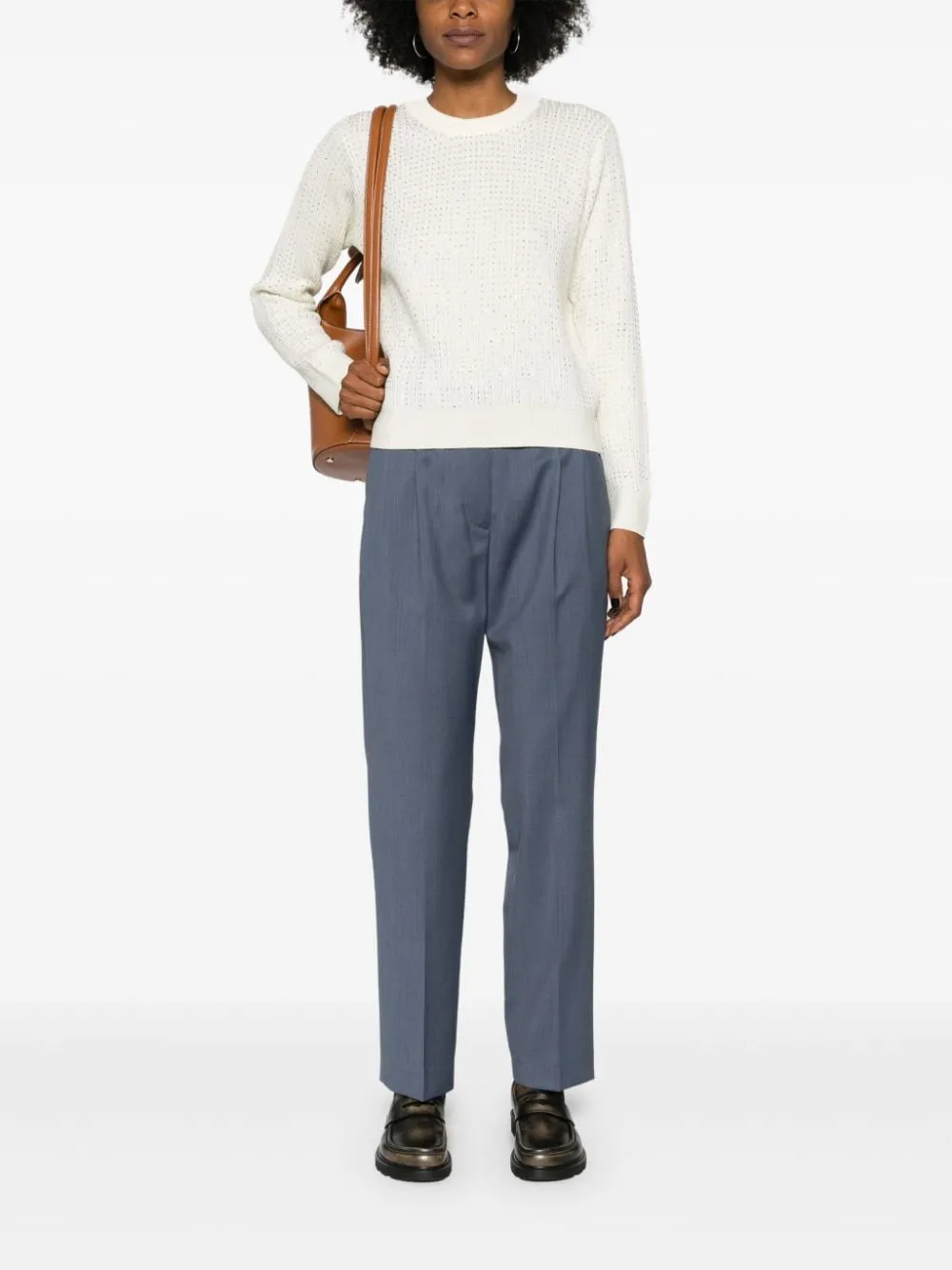Maglione con cristalli in beige Golden Goose - donna