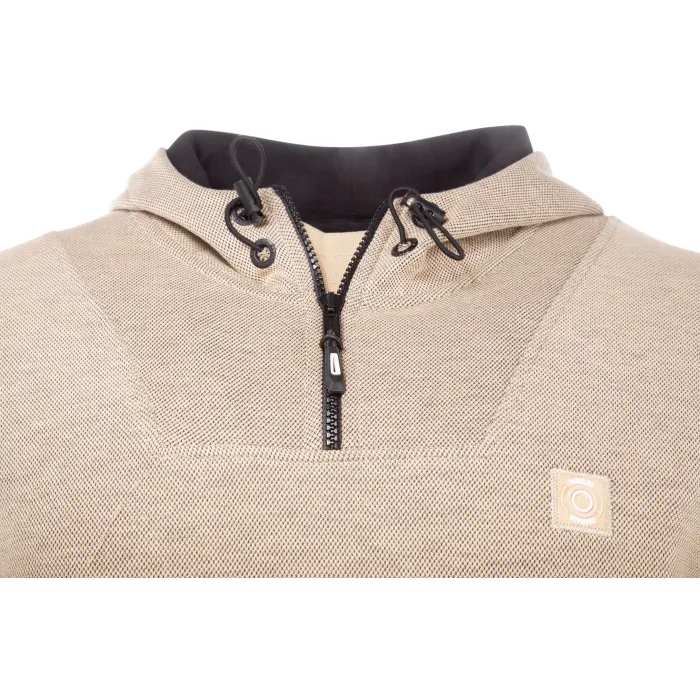Maglione Gabbiano urban con zip e cappuccio Beige