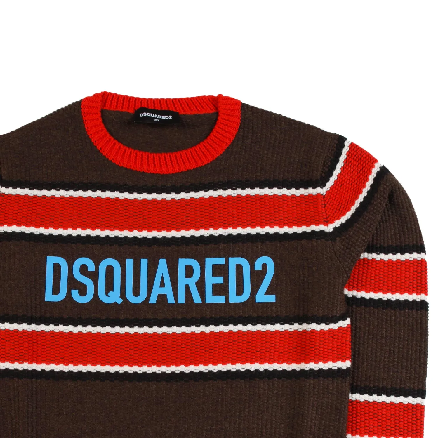 Maglione Marrone A Strisce Rosse Bambino E Ragazzo