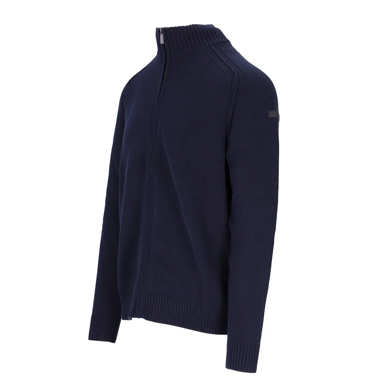 Maglione RRD Cotton Plain Full Zip Blu Scuro