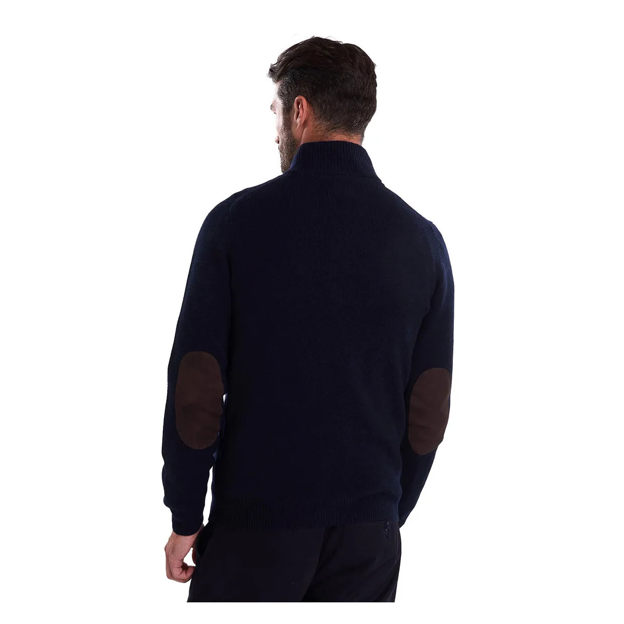 Maglione Uomo Barbour Patch Zip Thru Blu Navy