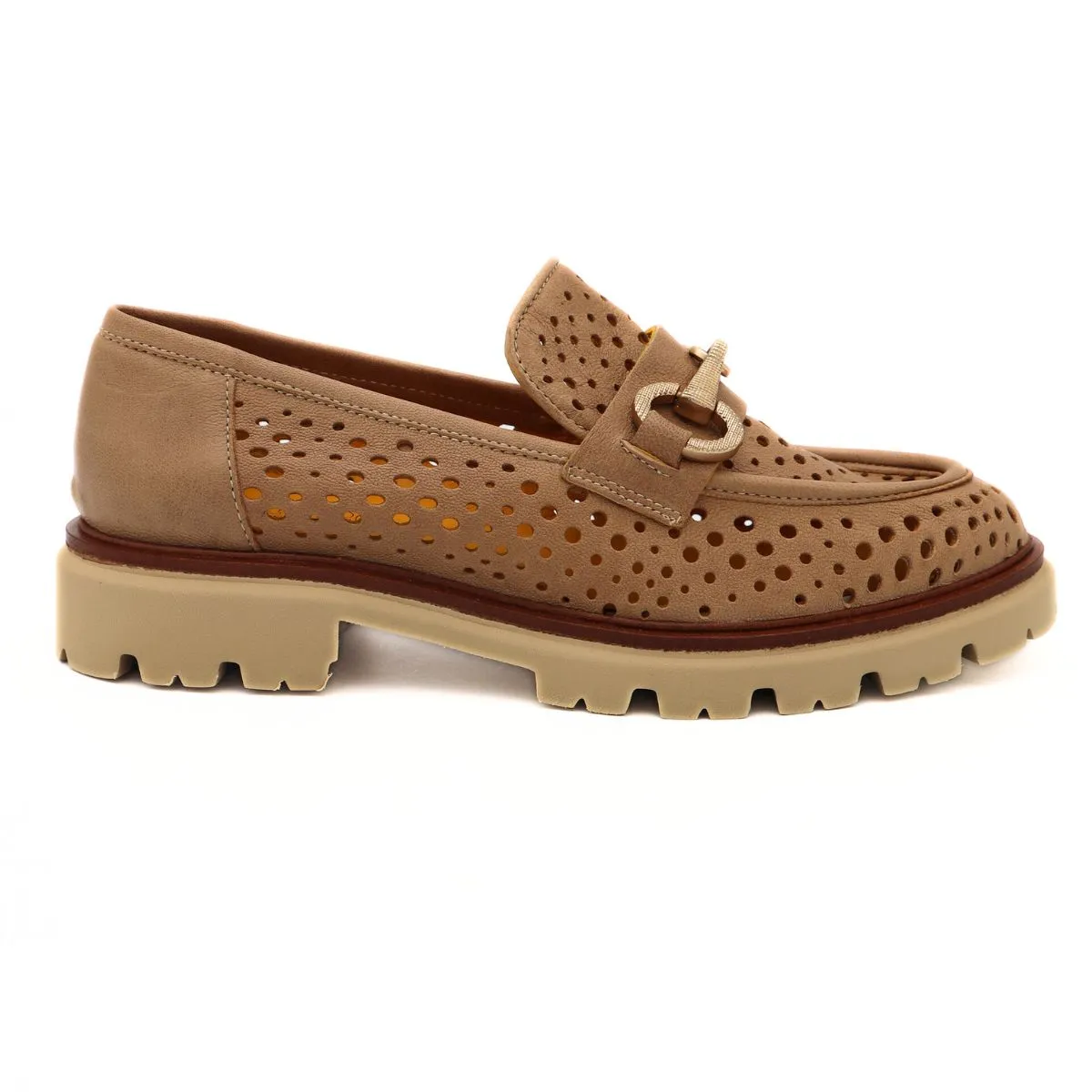 MAT20 MOCASSINO 7330 FORATO NOCCIOLA  