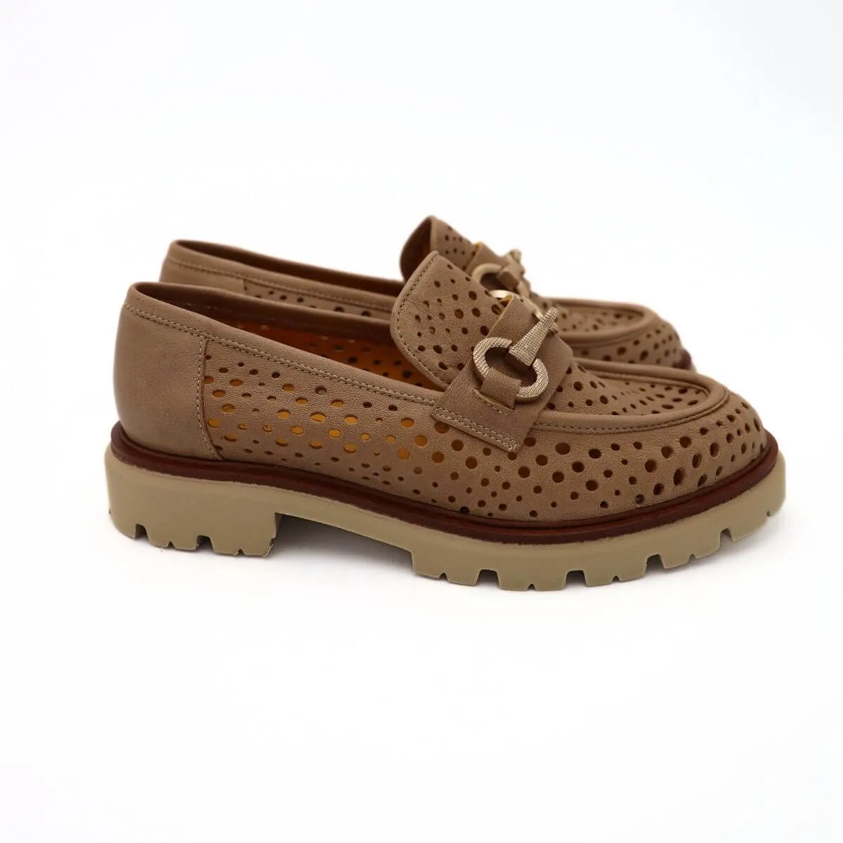 MAT20 MOCASSINO 7330 FORATO NOCCIOLA  