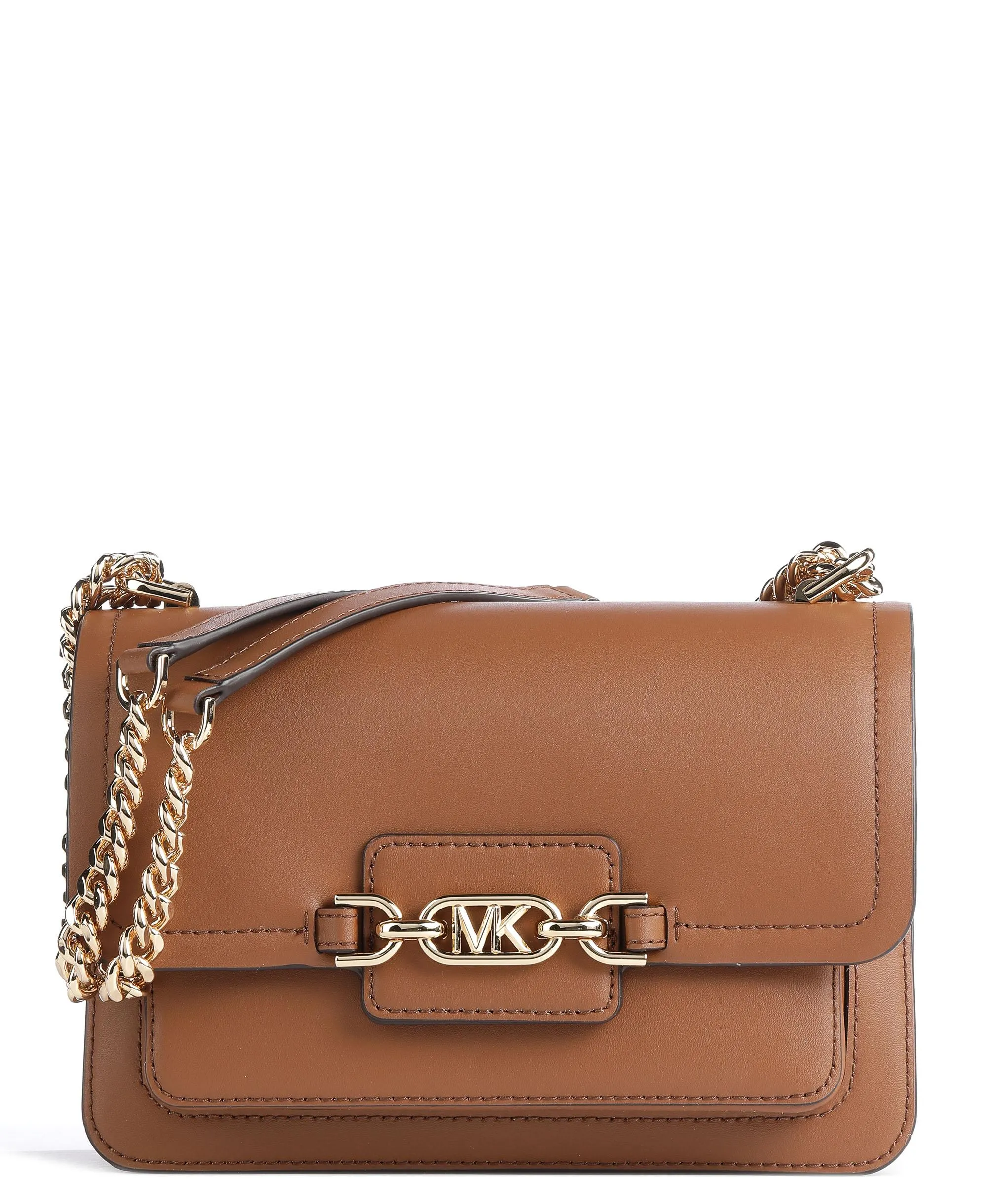  Michael Kors Heather Borsa a spalla pelle di vacchetta finemente grana marrone  