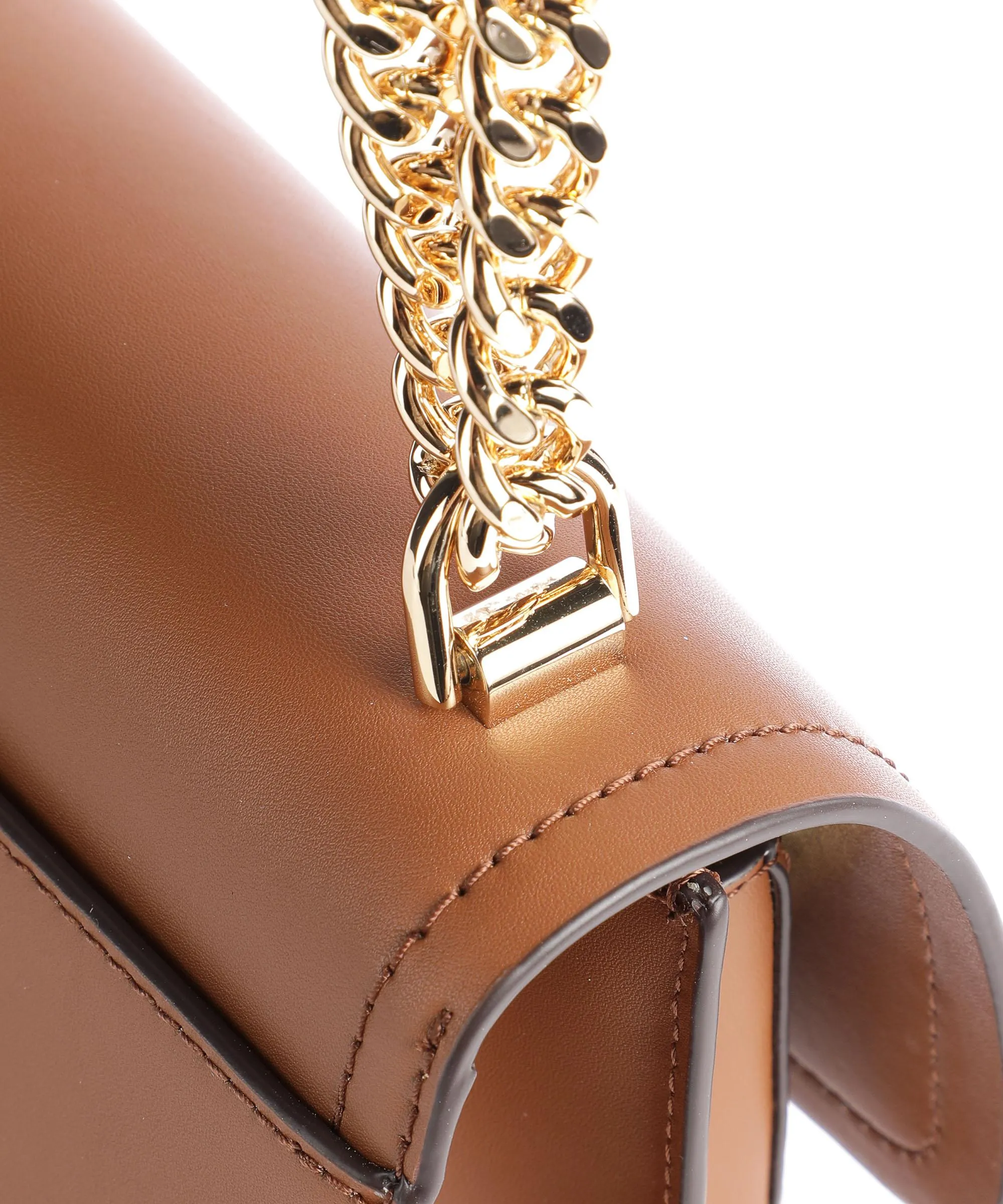  Michael Kors Heather Borsa a spalla pelle di vacchetta finemente grana marrone  