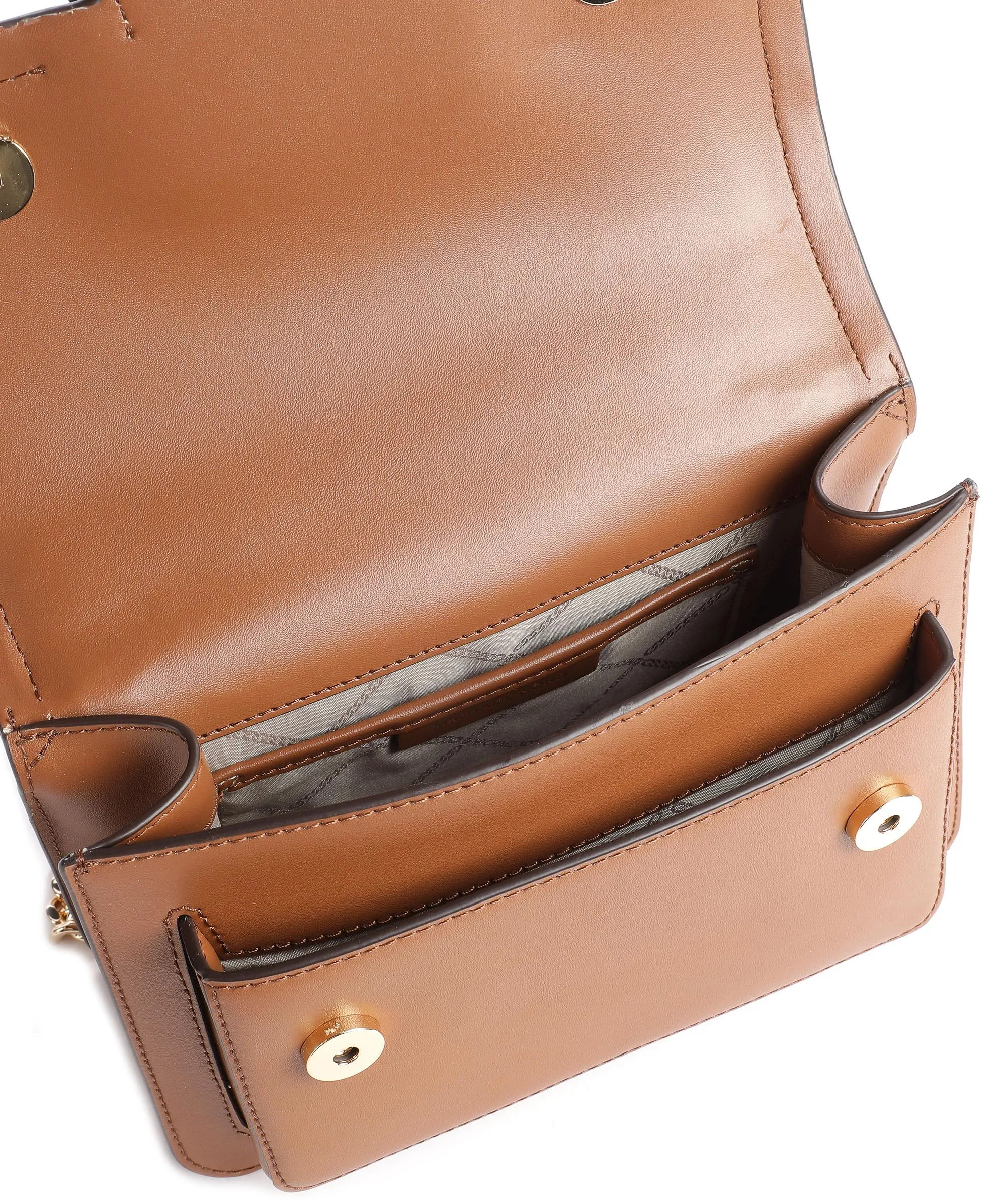  Michael Kors Heather Borsa a spalla pelle di vacchetta finemente grana marrone  