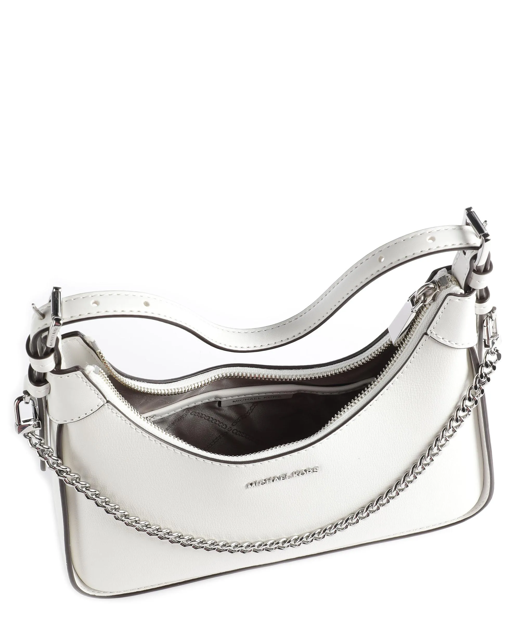  Michael Kors Wilma Borsa hobo pelle di vacchetta grana bianco  