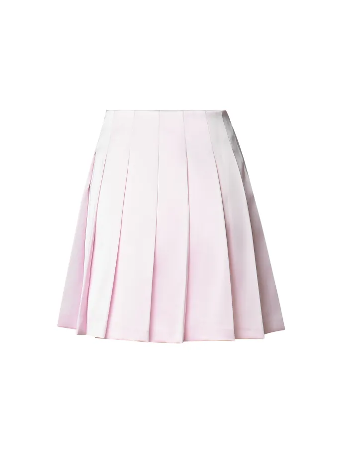 MINIGONNA IN SATIN CON PIEGHE
