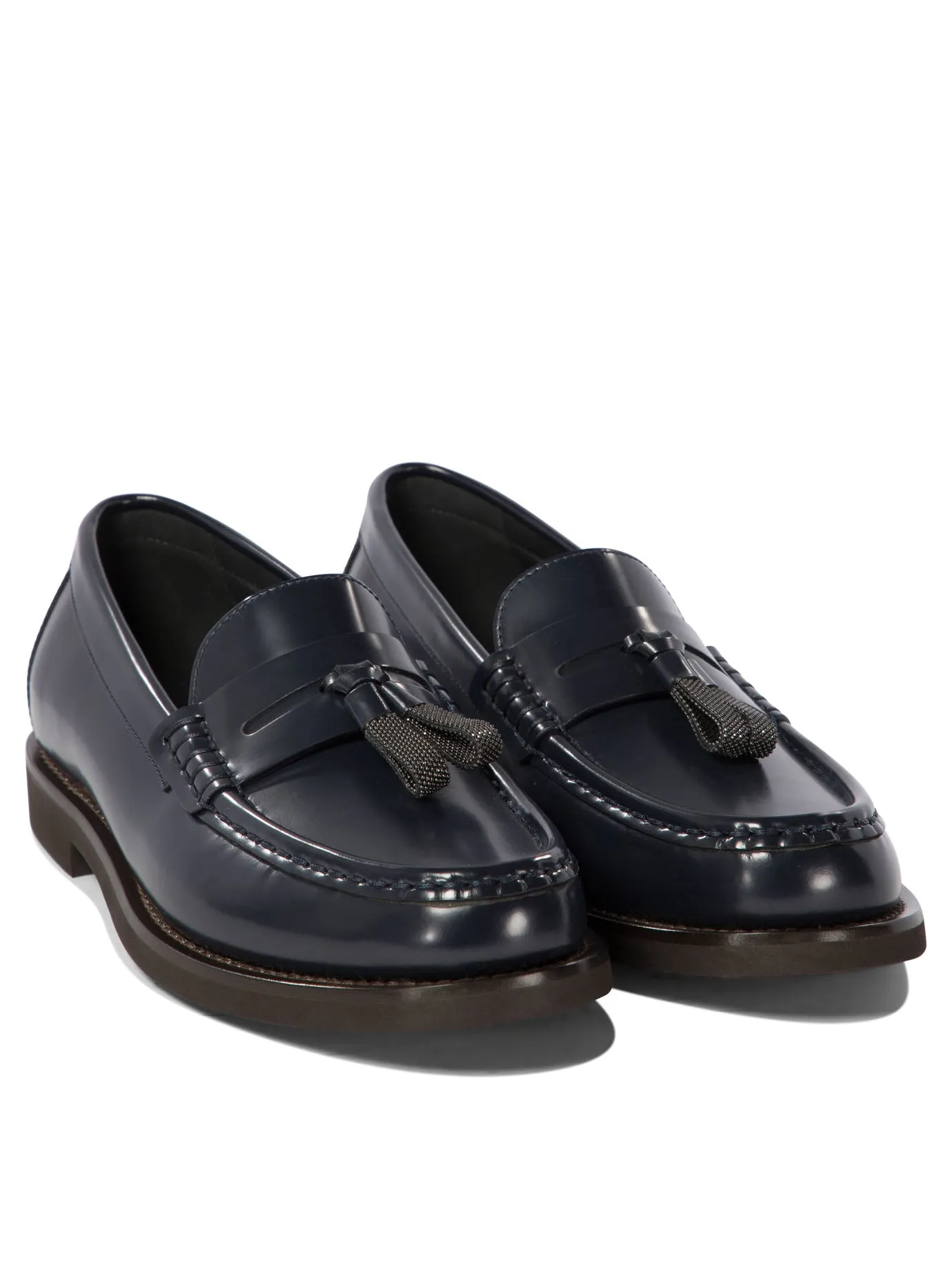Mocassini Brunello Cucinelli con nappe lucenti