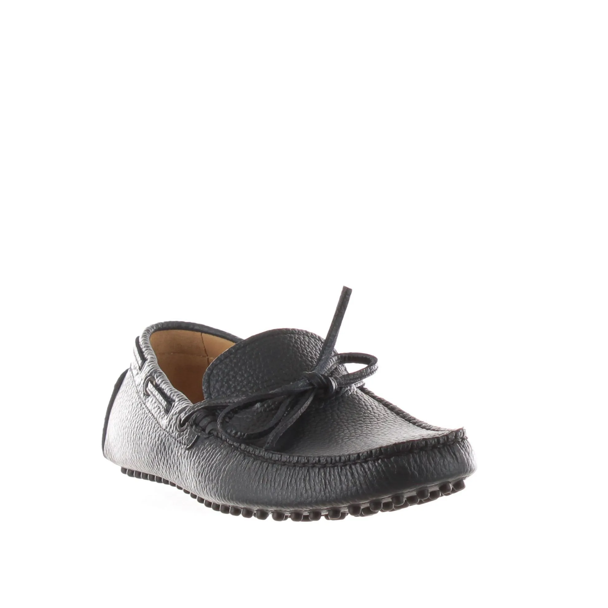 Mocassino gommino in pelle martellata