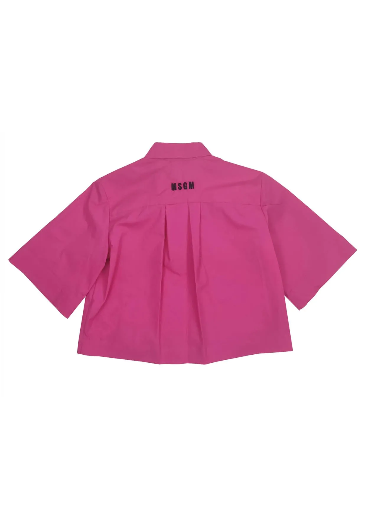 MSGM camicia fucsia bambina in popeline di cotone
