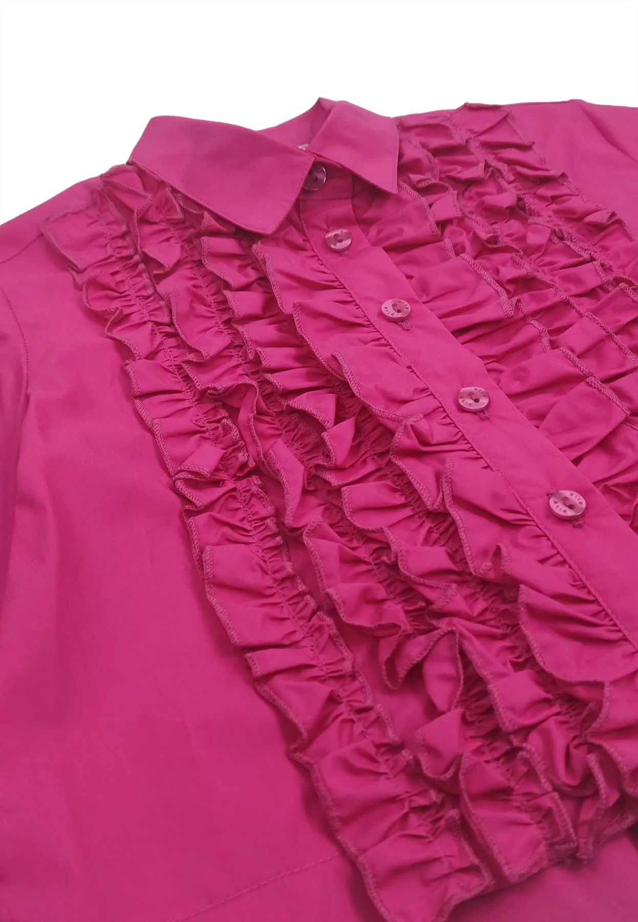 MSGM camicia fucsia bambina in popeline di cotone