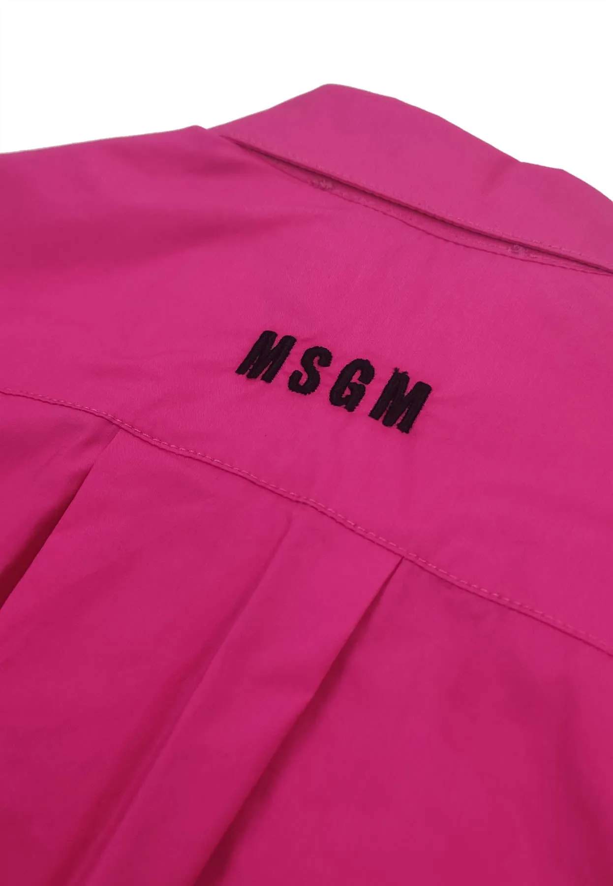 MSGM camicia fucsia bambina in popeline di cotone
