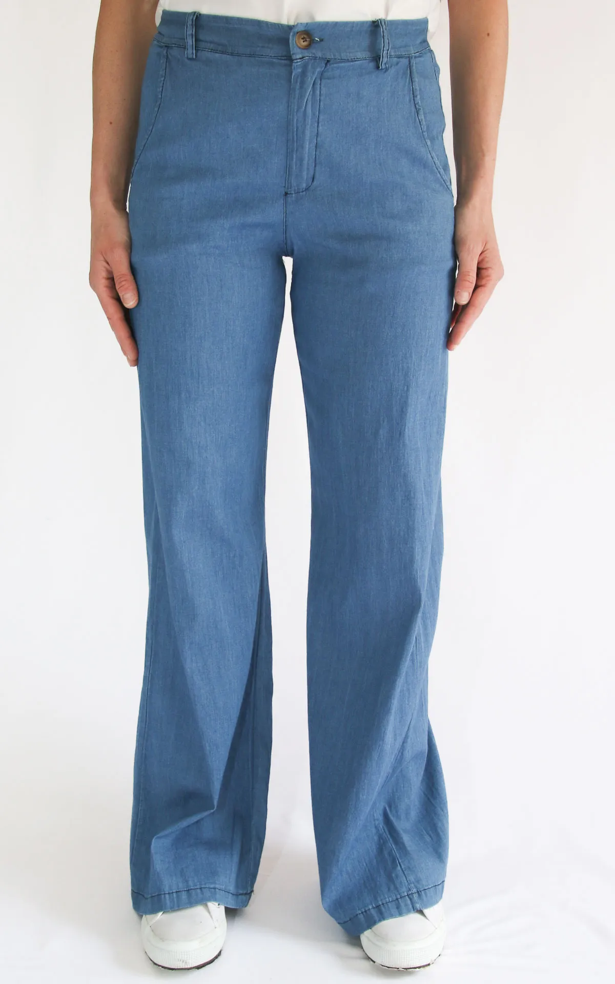 Off-on – Palazzo Betty chambray – Denim chiaro