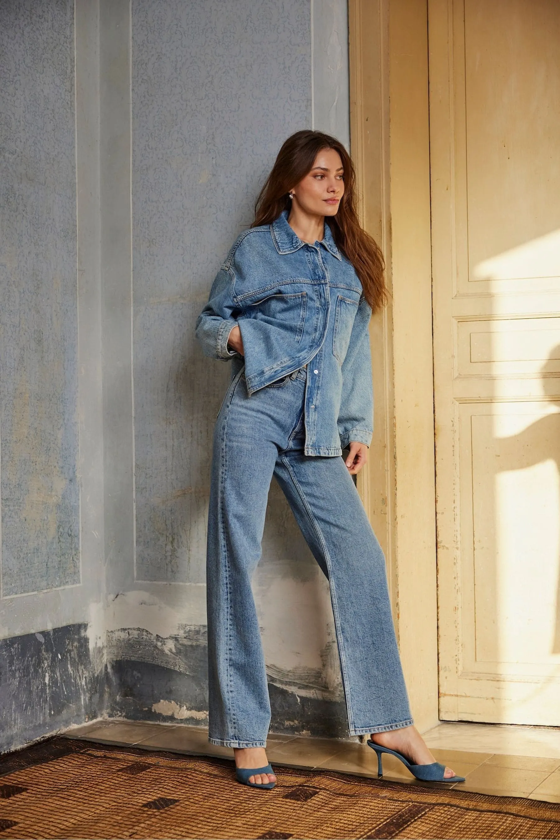ONLY - Jeans a gamba larga a vita alta