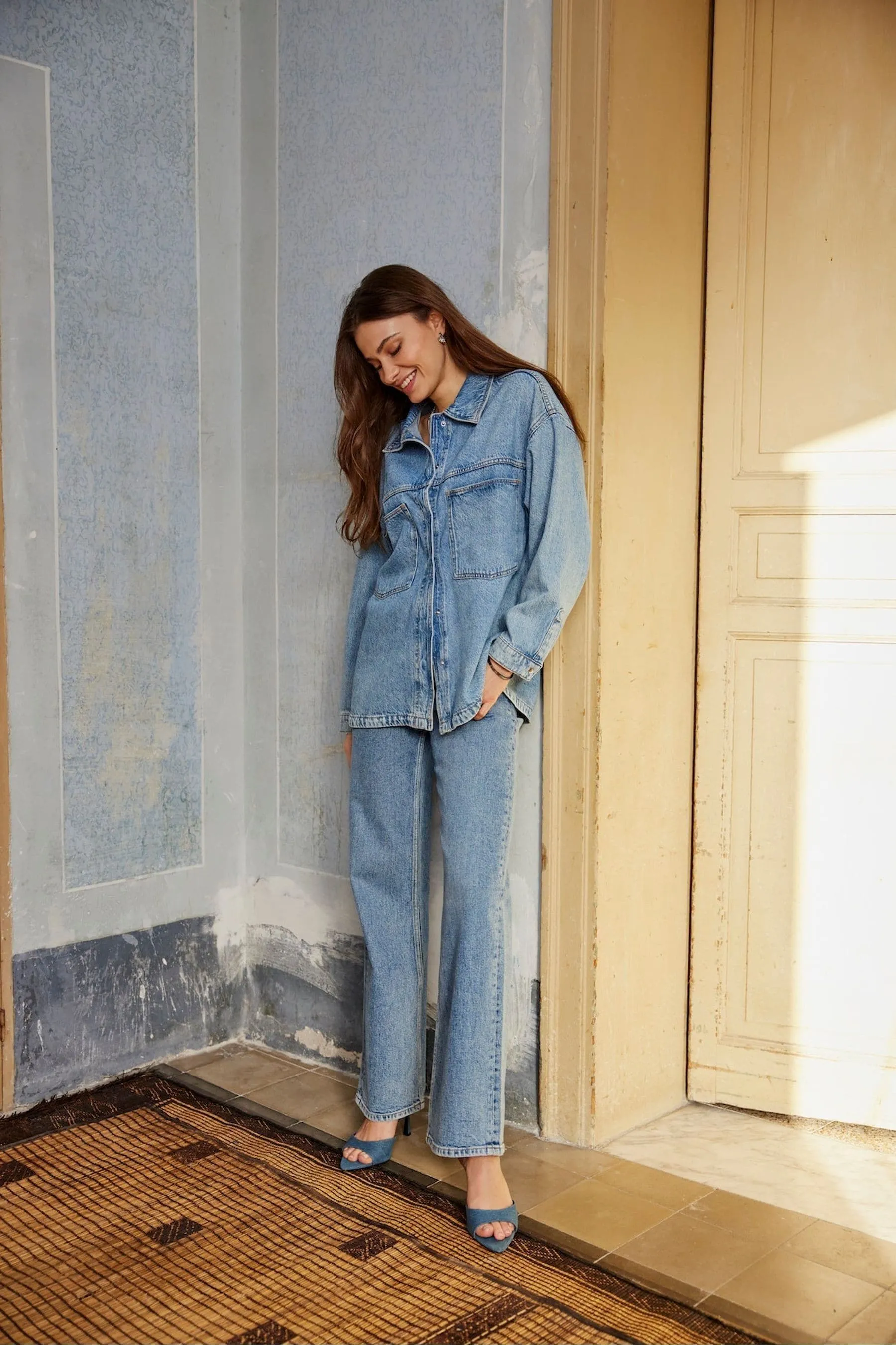 ONLY - Jeans a gamba larga a vita alta