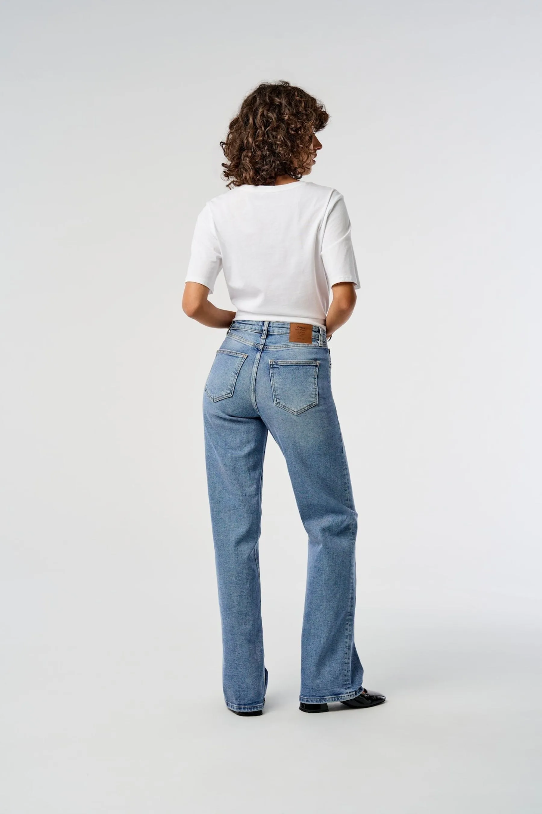 ONLY - Jeans a gamba larga a vita alta