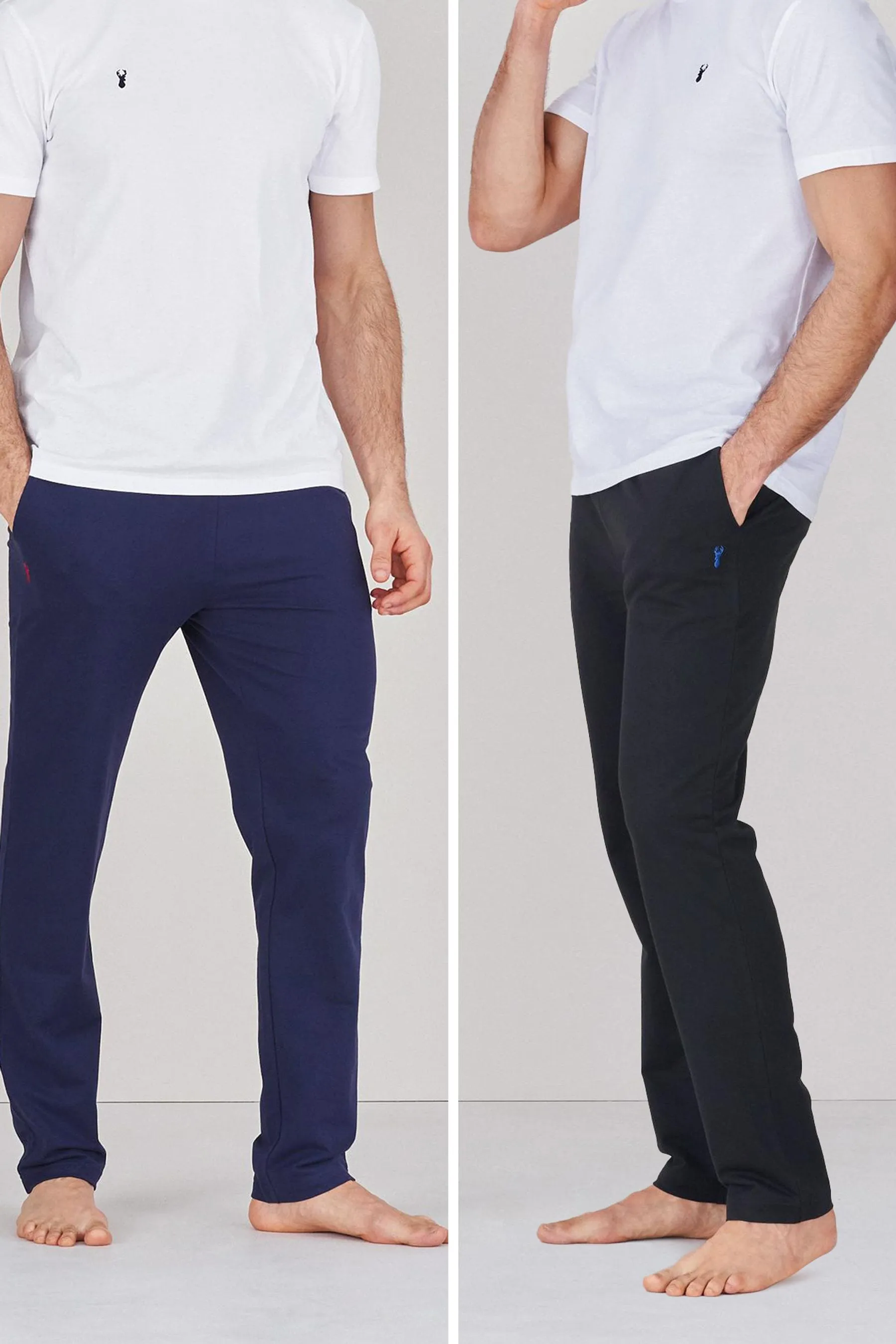 Orlo aperto nero/navy  - Pantaloni da jogging slim leggero