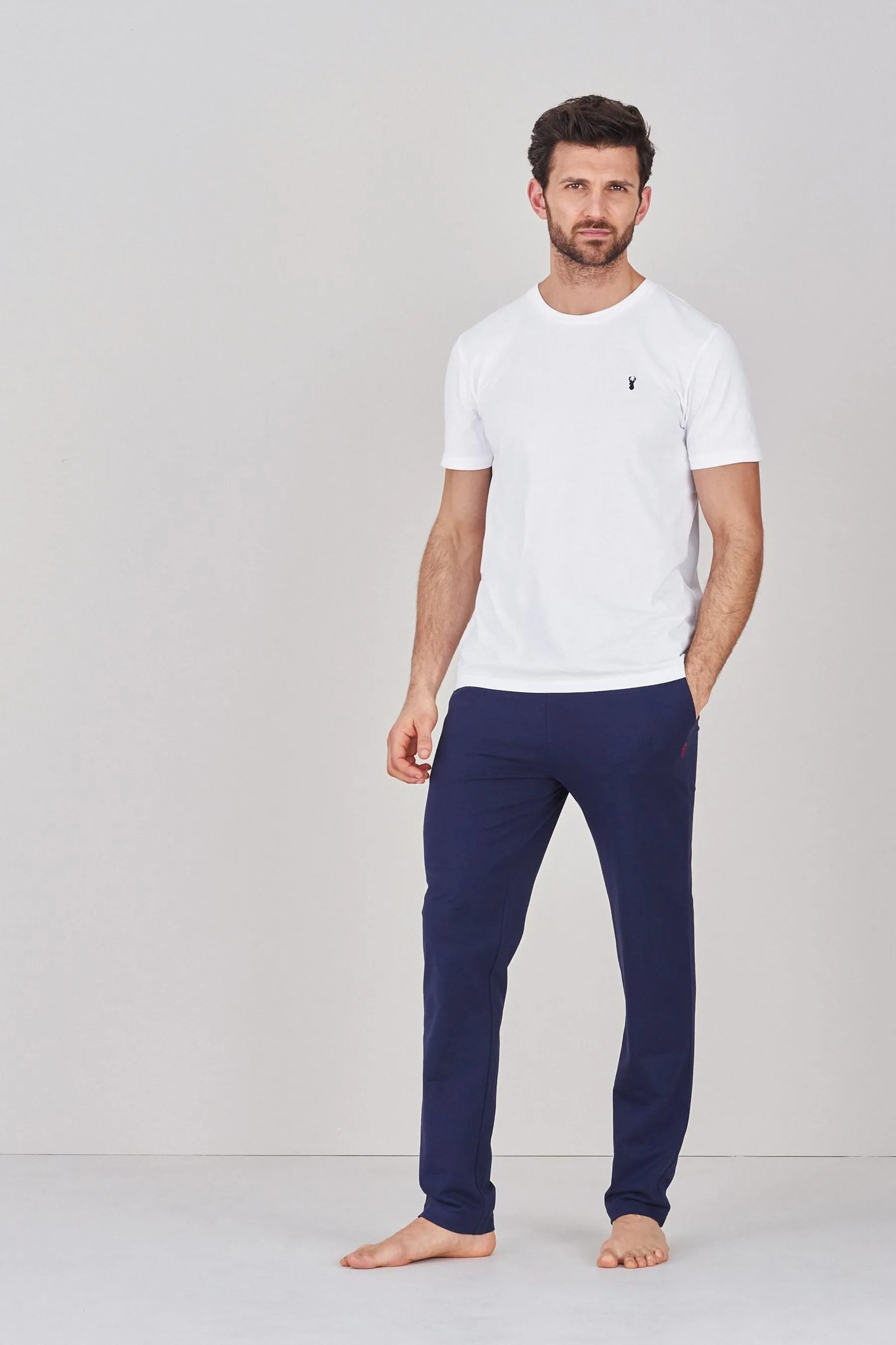 Orlo aperto nero/navy  - Pantaloni da jogging slim leggero