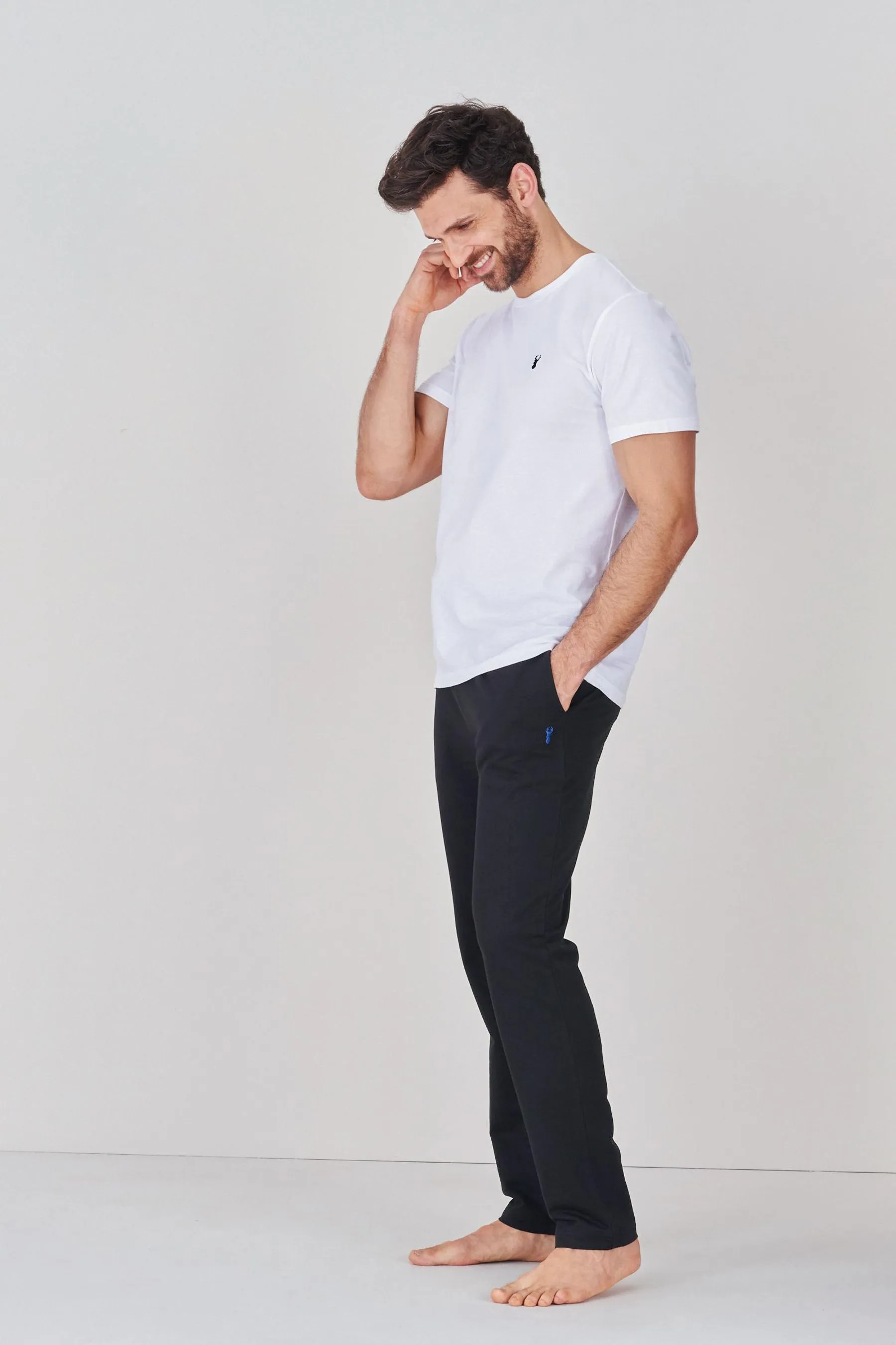 Orlo aperto nero/navy  - Pantaloni da jogging slim leggero