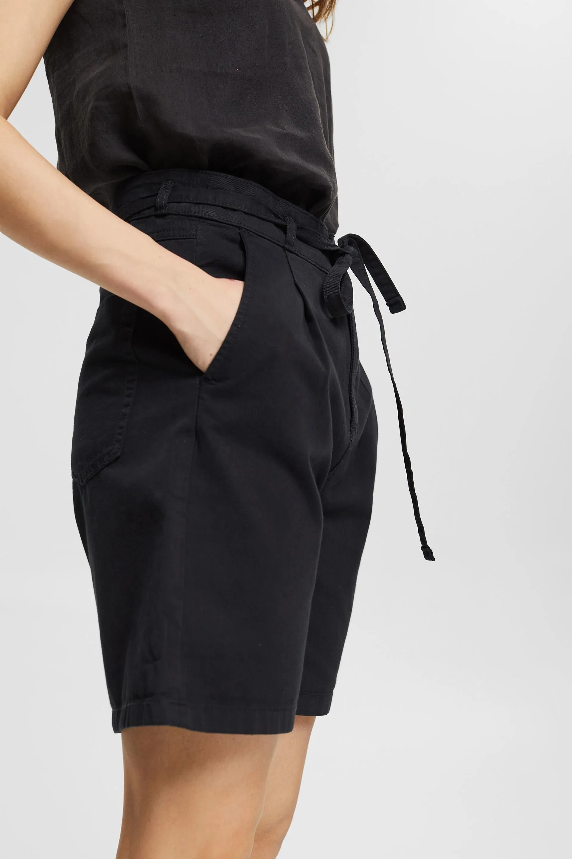 Pantaloncini a vita alta in 100% cotone Pima