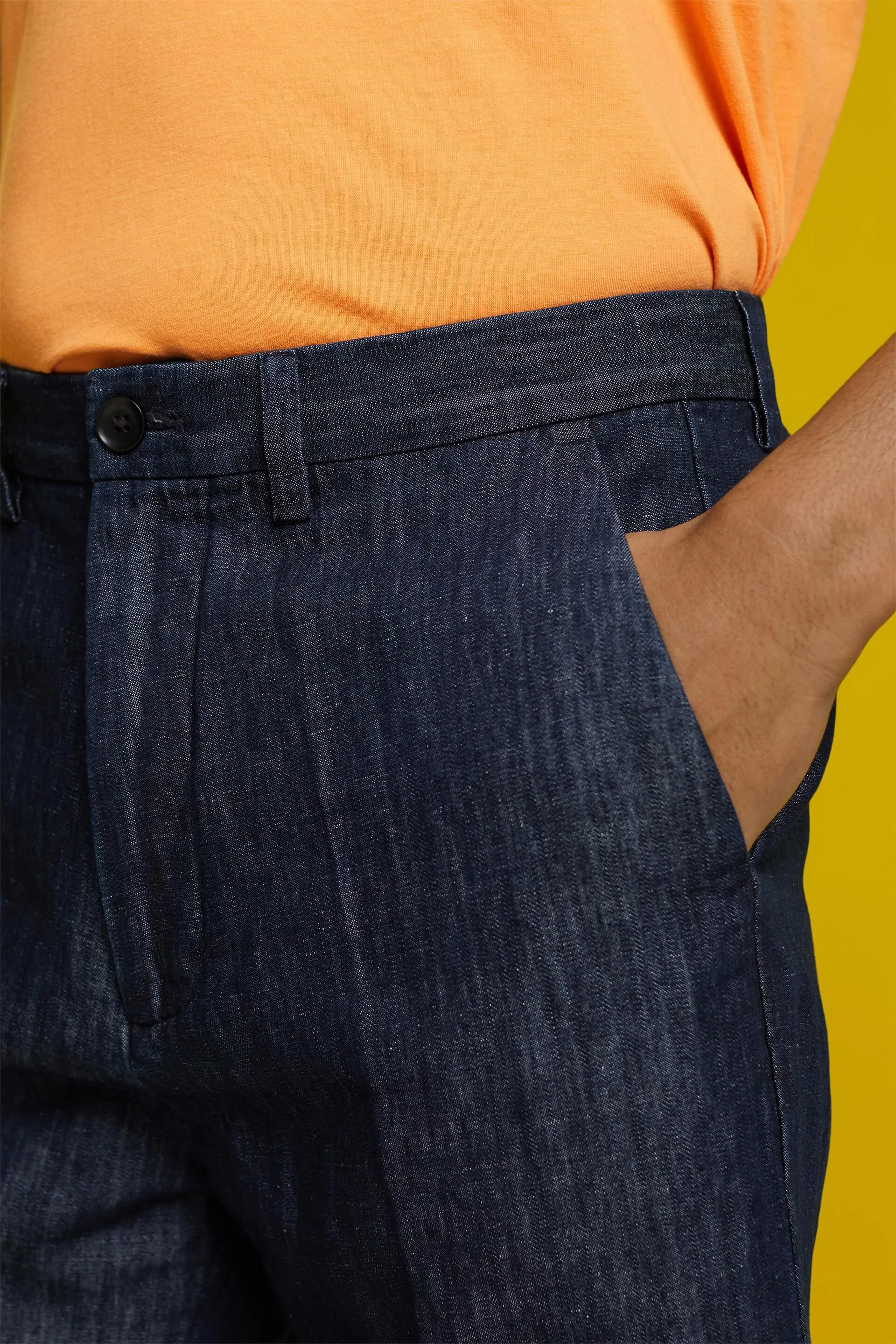Pantaloncini chino in lino e cotone