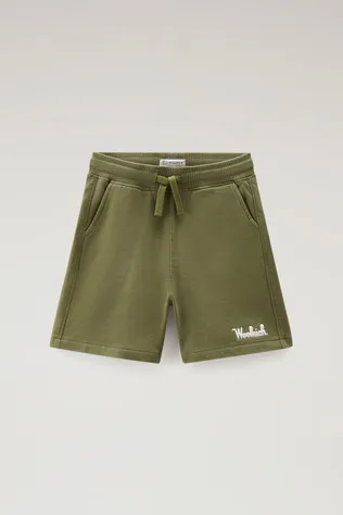Pantaloncini da bambino in puro cotone felpato con coulisse                                                                     