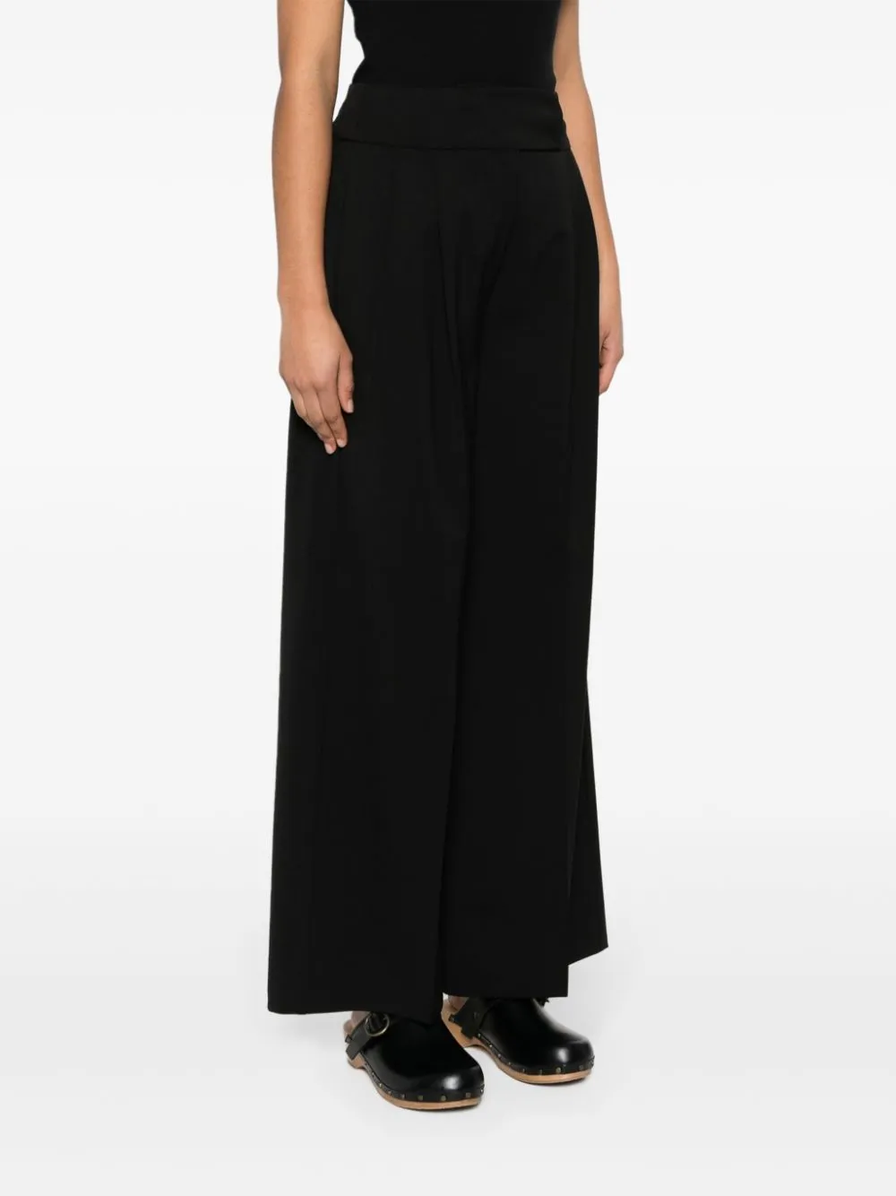 Pantaloni a gamba larga capera in nero - donna