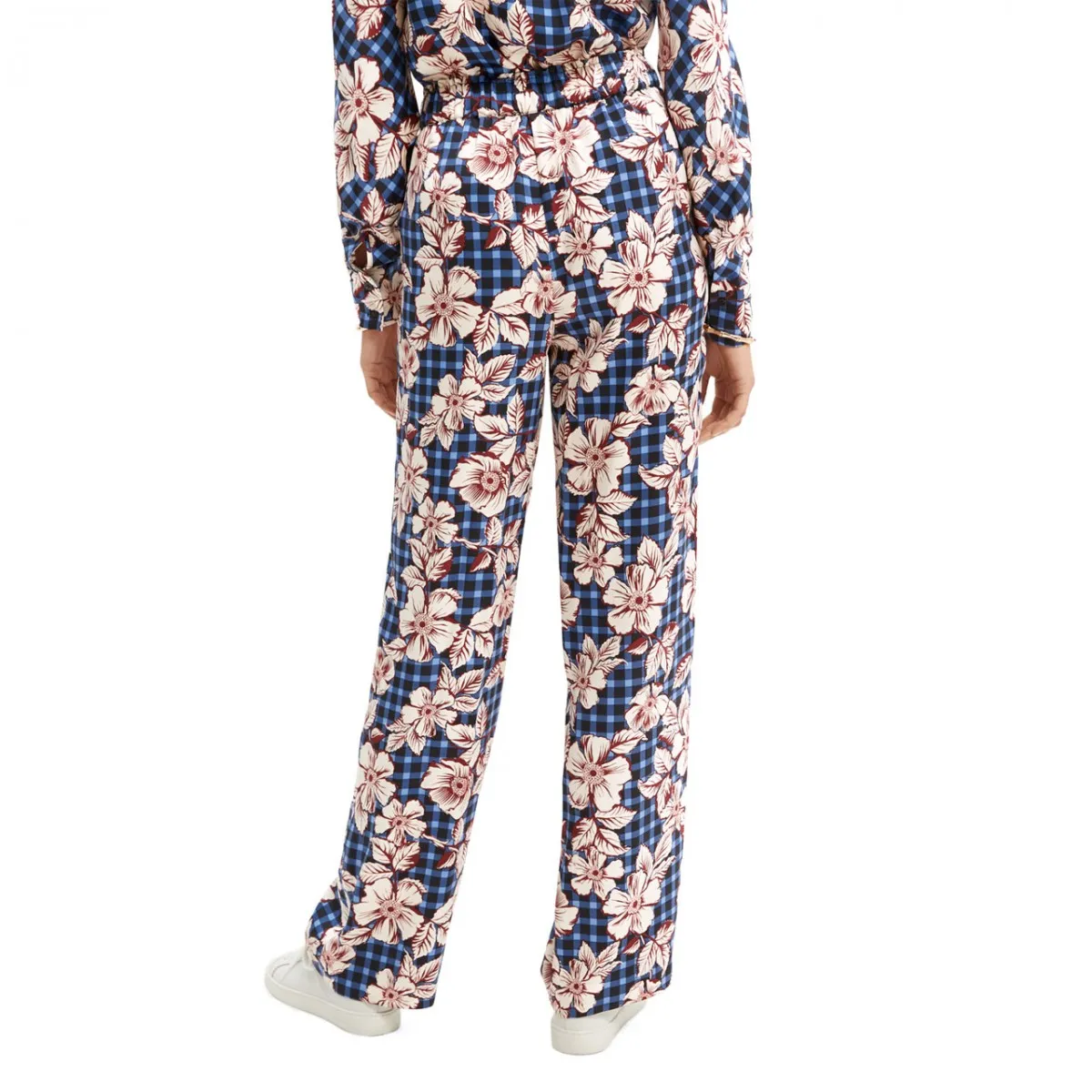 Pantaloni A Gamba Larga Con Stampa, Blu