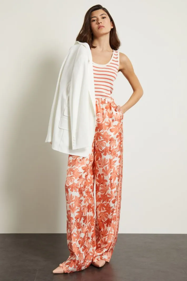 Pantaloni a palazzo in twill