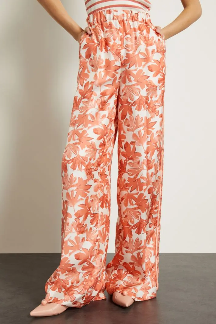 Pantaloni a palazzo in twill