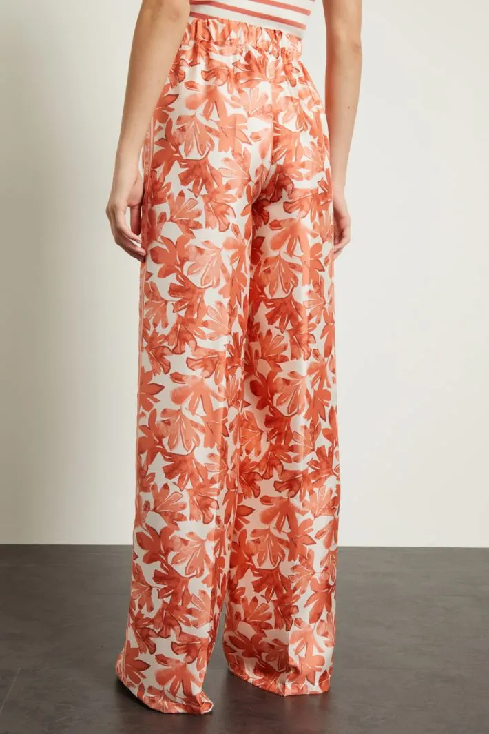 Pantaloni a palazzo in twill