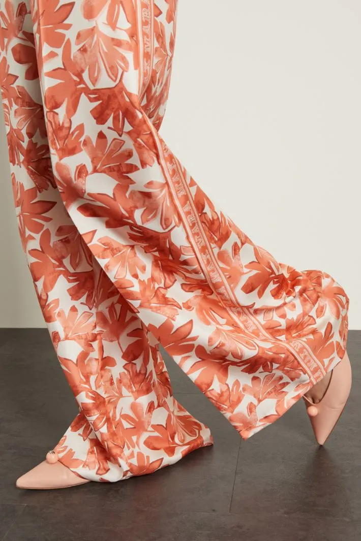 Pantaloni a palazzo in twill