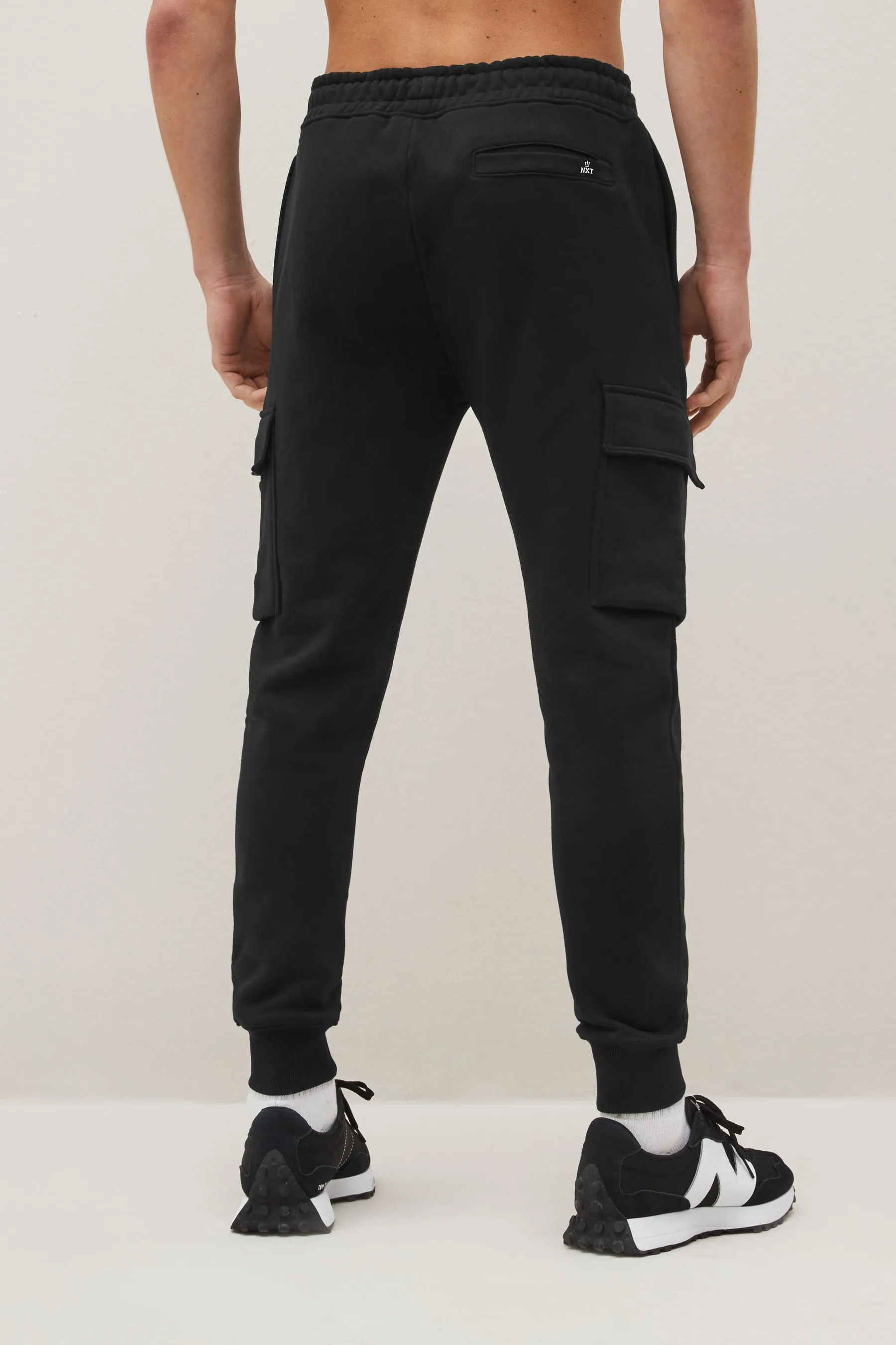 Pantaloni da jogging cargo in misto cotone con elastico alle caviglia