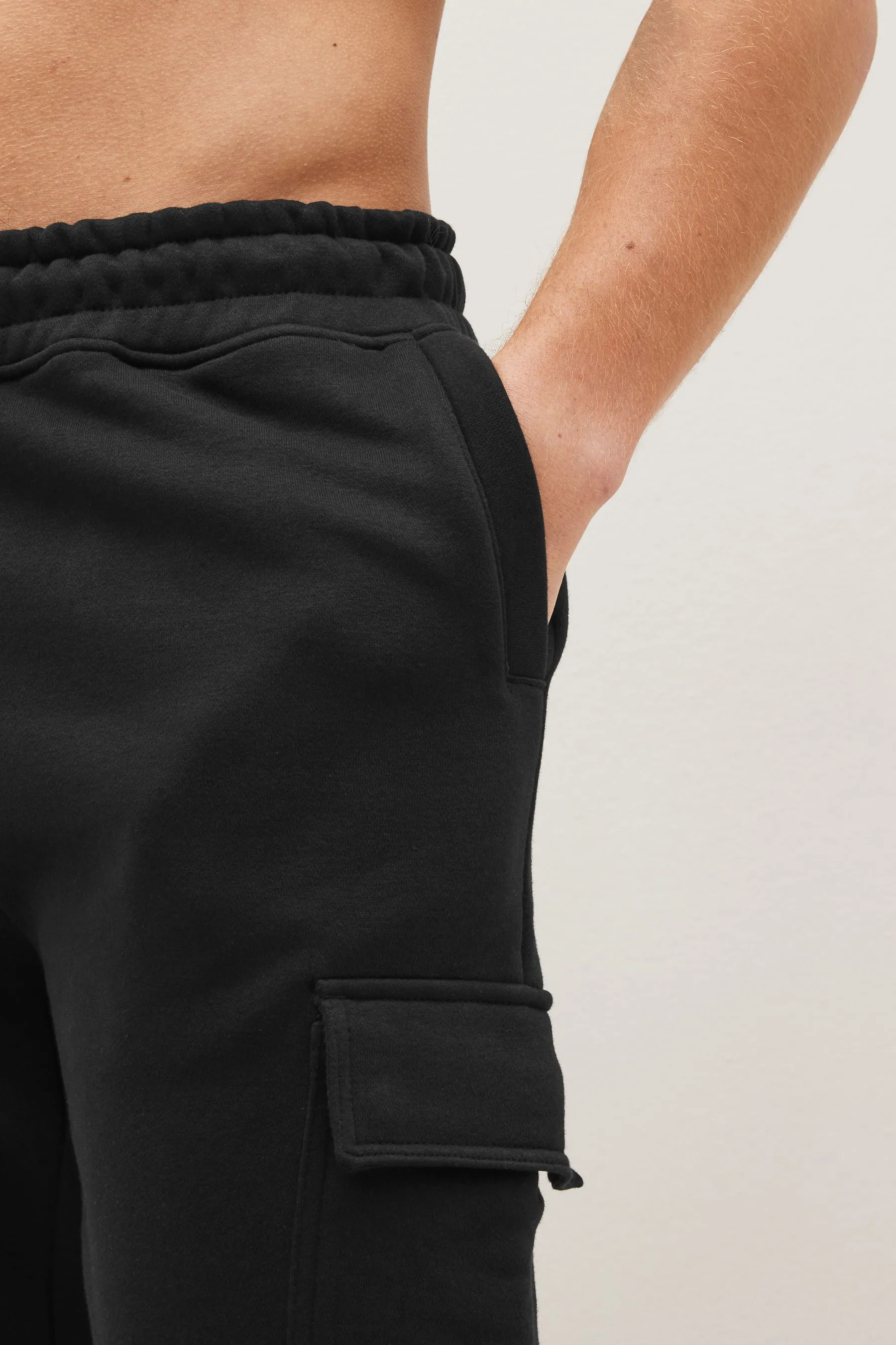 Pantaloni da jogging cargo in misto cotone con elastico alle caviglia
