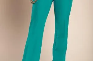 Pantaloni eleganti lunghi a gamba dritta, menta
