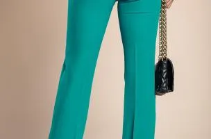 Pantaloni eleganti lunghi a gamba dritta, menta