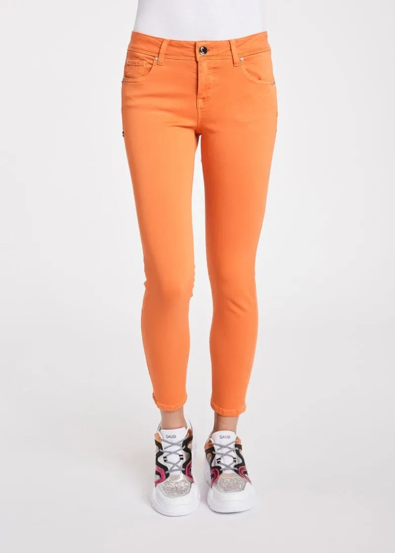 Pantaloni jeggings in cotone